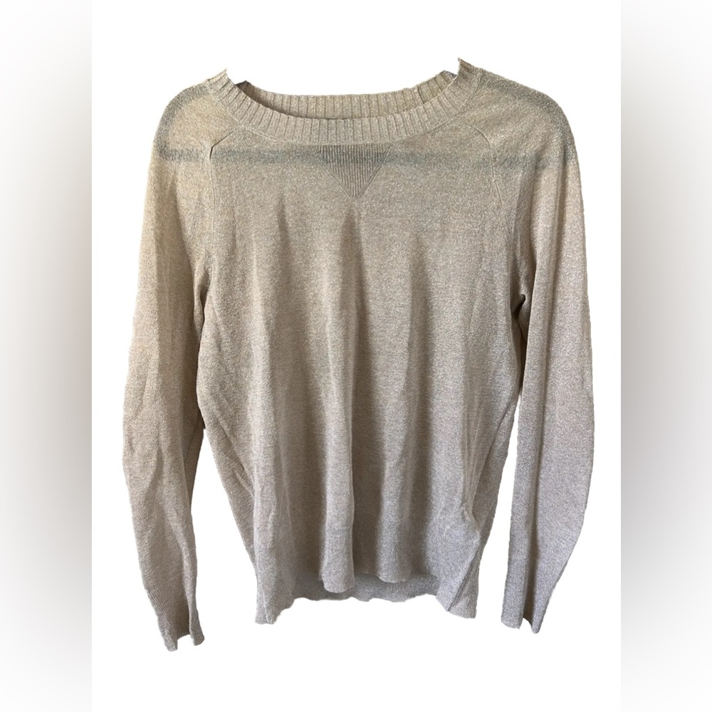 J Crew Women’s Shirt Sweater Rose Gold Shimmer Long Sleeves Size S